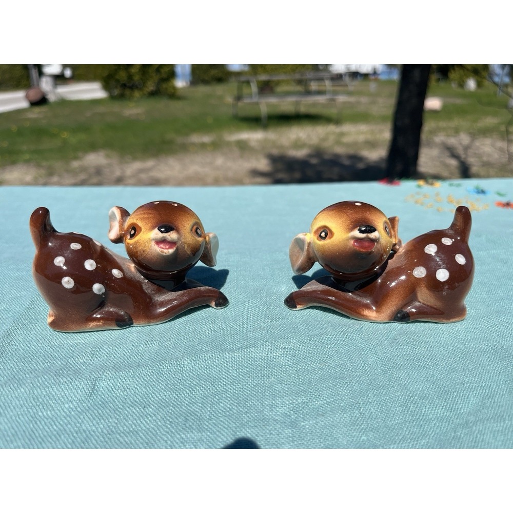 Vintage Fawn Salt & Pepper Shakers KITSCHY
